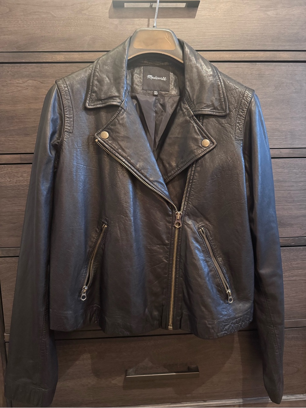 Madewell Black Real Leather Asymmetrical Moto Jacket (Like New!)